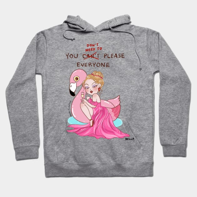 Flamingo Tee Hoodie by Bella Illustration 